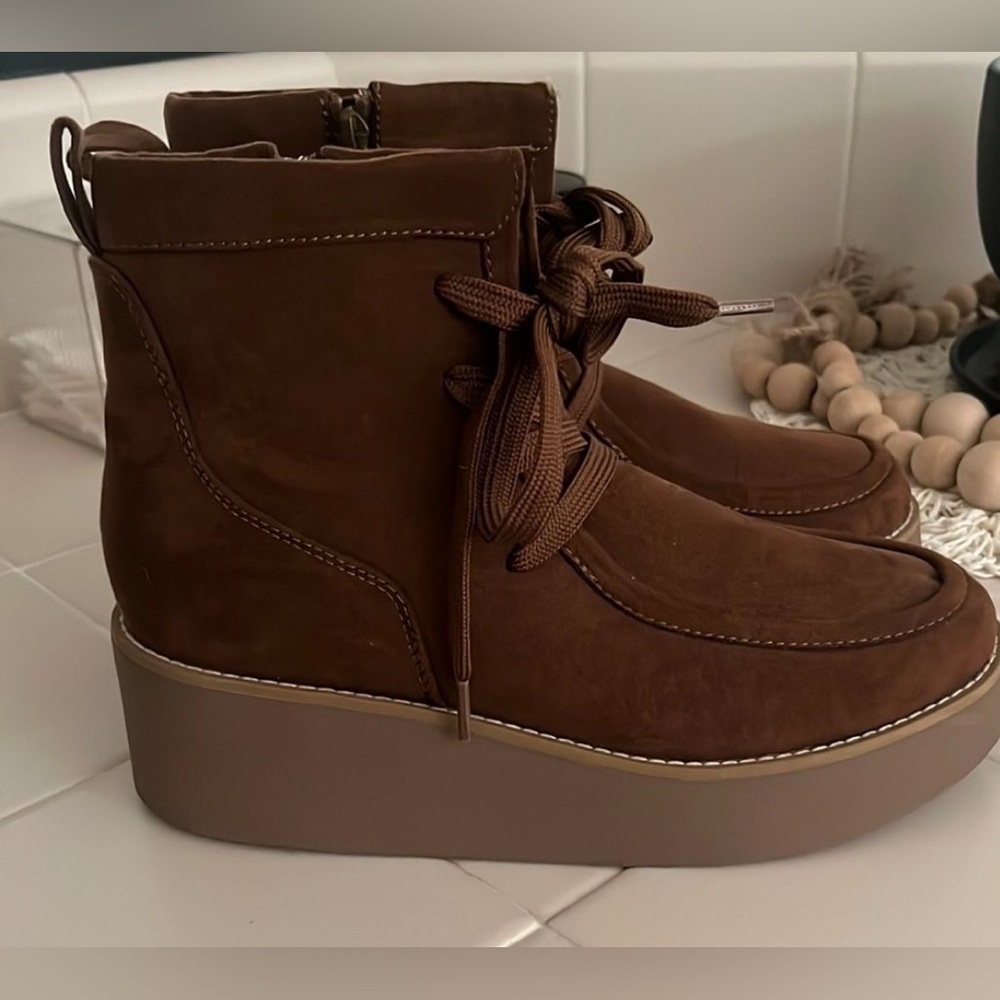 Brown Platform Ankle Boots